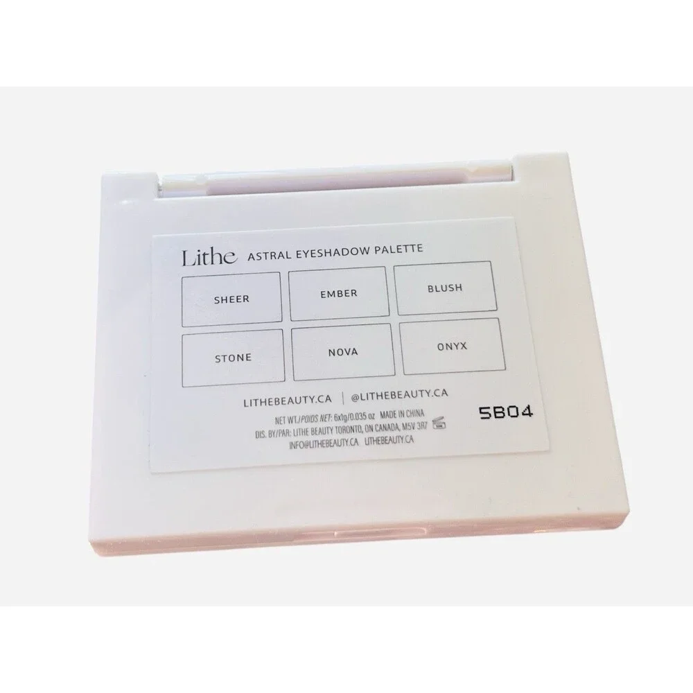 Lithe Beauty Astral Eyeshadow Palette, NIB 6 Versatile Shades Portable Compact